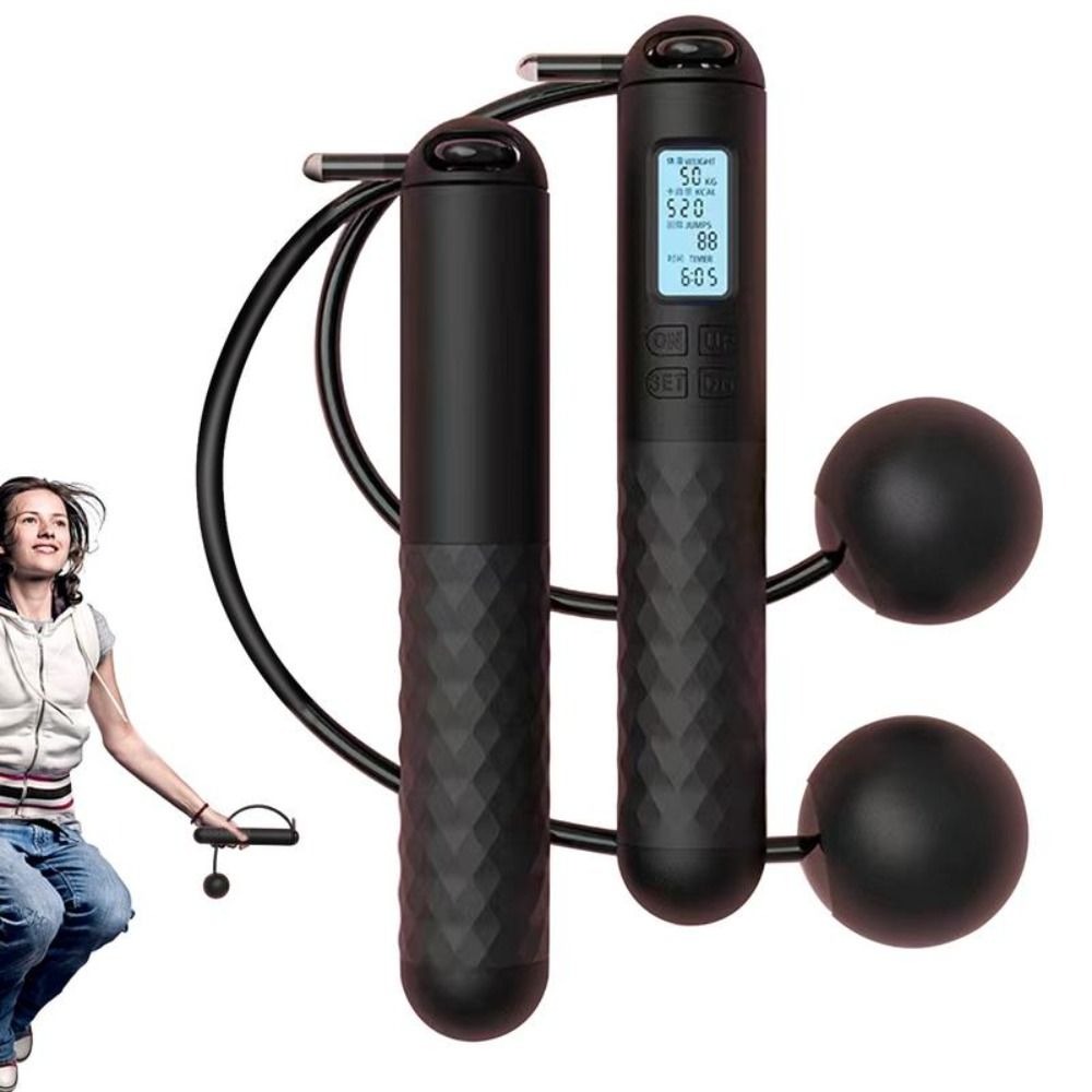 Smart Jump Rope Digital Counter - Портативная беспроводная скакалка с счетчиком, противоскользящая,