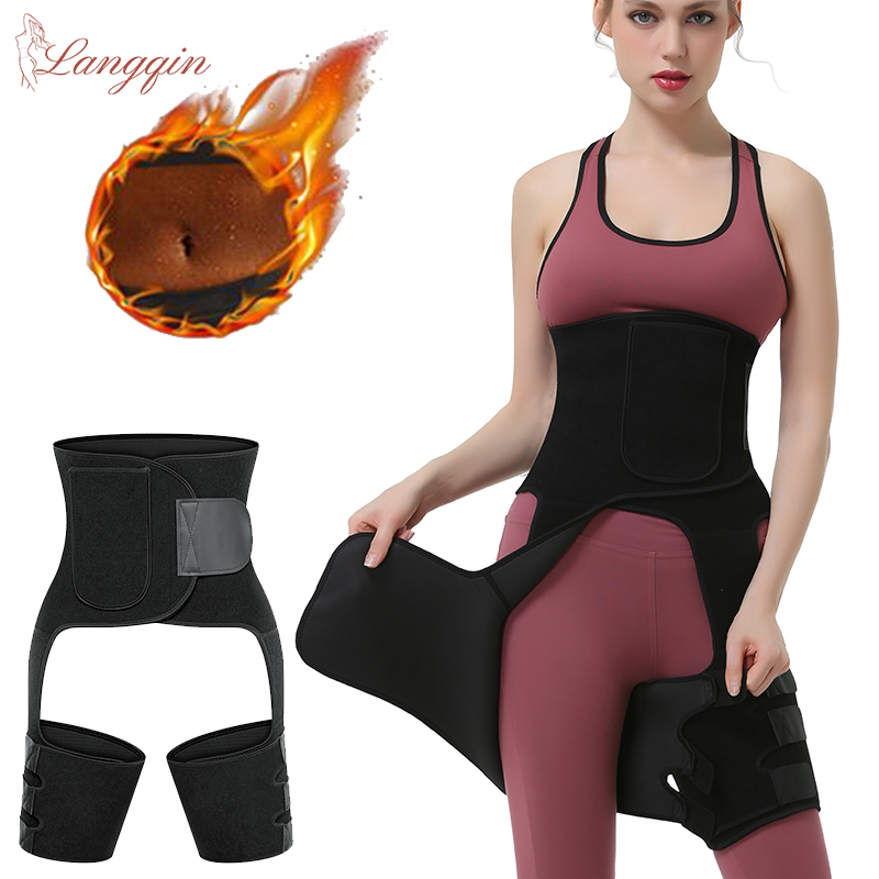 Sweat Waist Trainer Belt Neoprene - Тренировочный пояс 3-в-1 с двойной компрессией