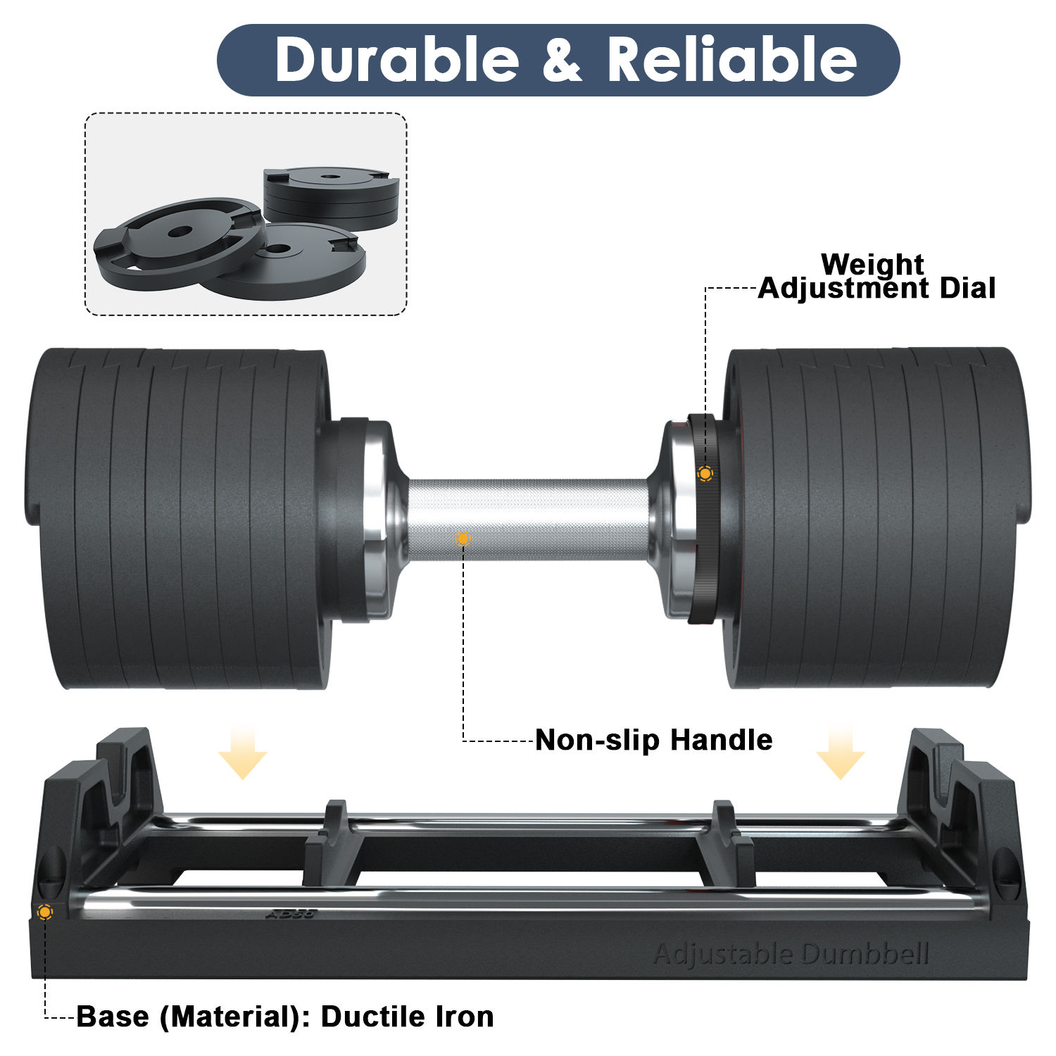 2026 Коммерческое оборудование – обзор и цена Adjustable Dumbbell Pair 40Kg