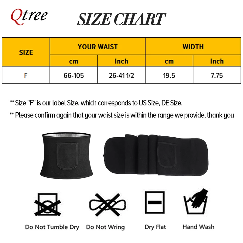 Qtree Waist Cincher Body Shape – обзор и цена Sweat Waist Trainer Belt Neoprene