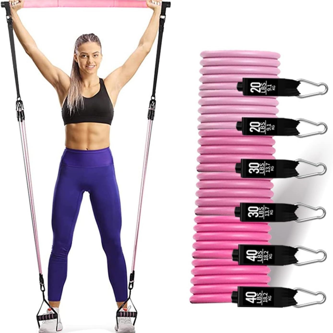 Набор эспандеров с сопротивлен – обзор и цена Pilates Bar Kit With Resistance Bands