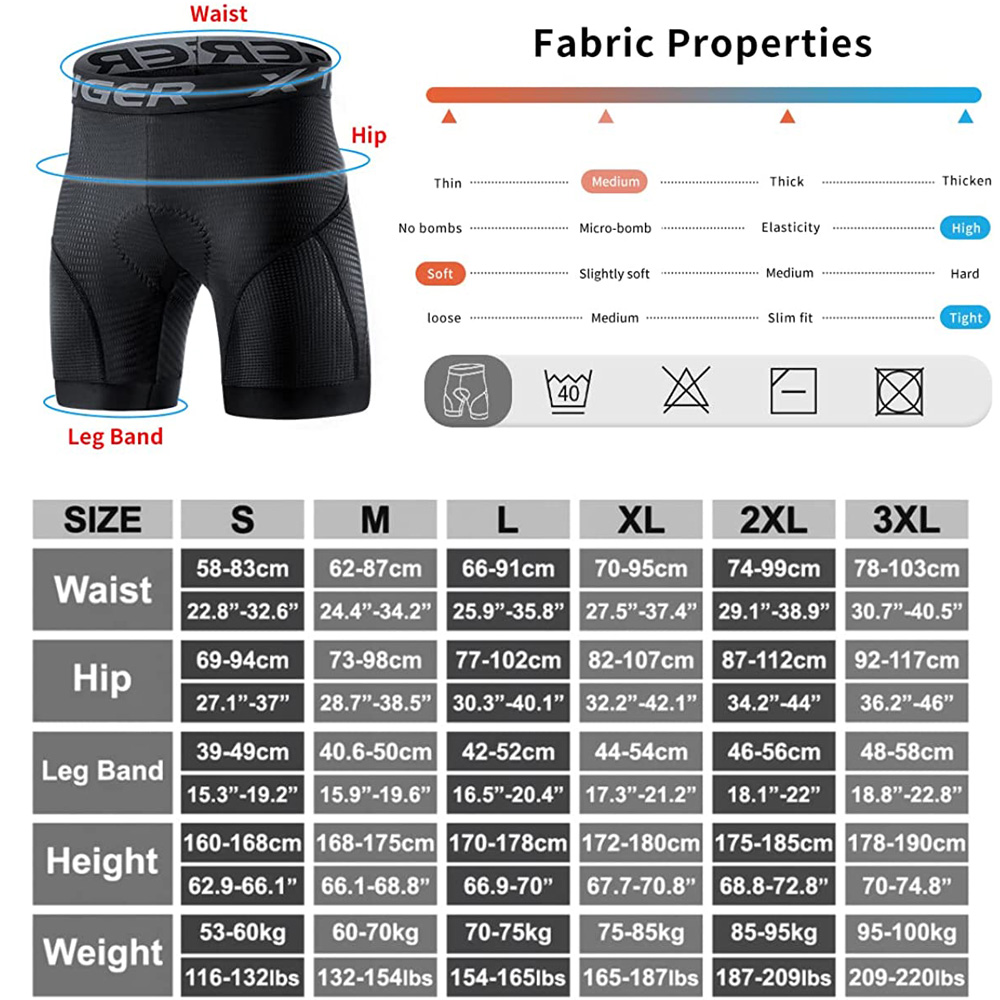 X-TIGER мужское Велосипедное н – обзор и цена Padded Cycling Shorts 5D Gel