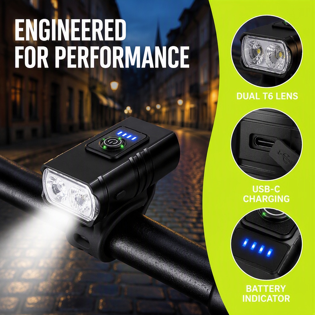 Велосипедный фонарь с USB-заря – обзор и цена Rechargeable Bicycle Headlight 1000 Lumen